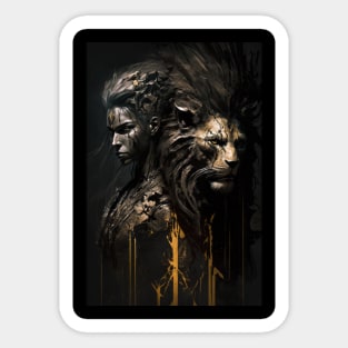 Warrior Portrait Fantasy Painting Dark Character Wild Spirit Epic Sticker